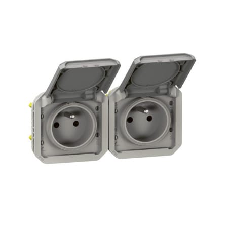 Prise de courant double horizontale composable précablée PLEXO LEGRAND 069562L
