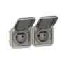 Prise de courant double horizontale composable précablée PLEXO LEGRAND 069562L