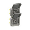 Prise de courant double verticale composable précablée PLEXO LEGRAND 069563L