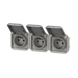 Prise de courant double horizontale composable précablée PLEXO LEGRAND 069564L