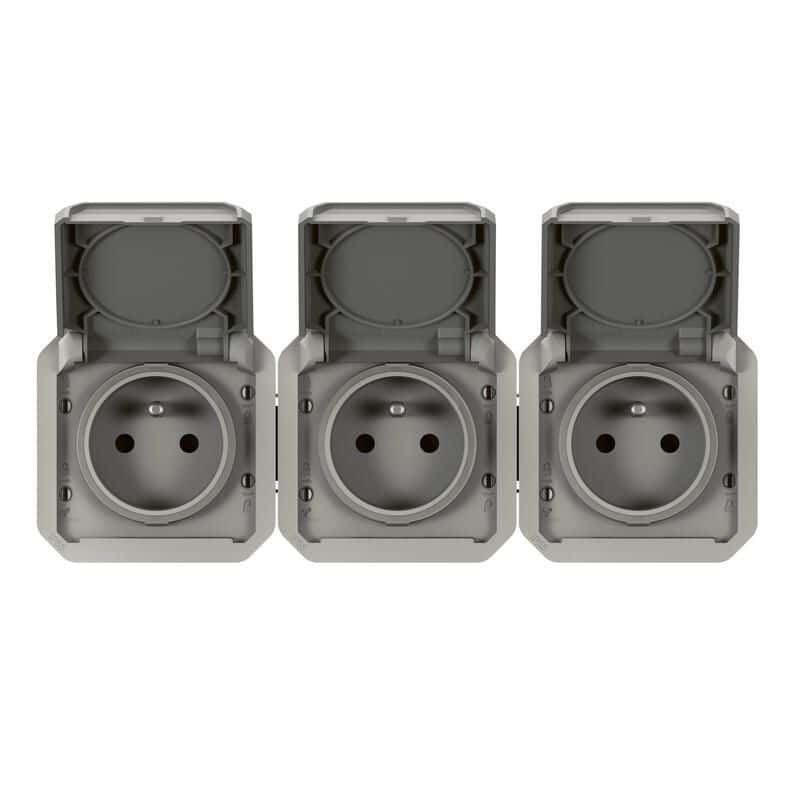 Prise de courant double horizontale composable précablée PLEXO LEGRAND 069564L