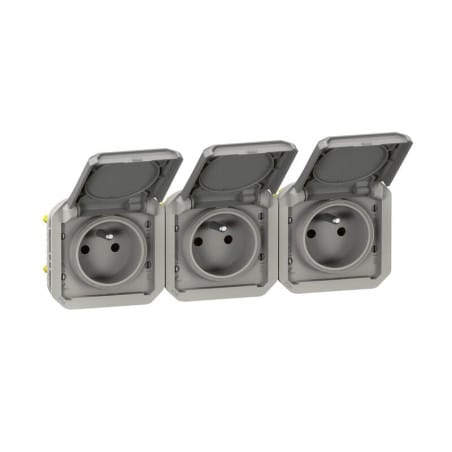 Prise de courant double horizontale composable précablée PLEXO LEGRAND 069564L