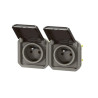 Double prise de courant anthracite horizontale composable précablée PLEXO LEGRAND 069842L