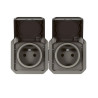 Prise de courant double horizontale composable précablée anthracite PLEXO LEGRAND 069842L