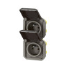 Double prise de courant anthracite verticale composable précablée PLEXO LEGRAND 069843L