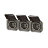 Triple prise de courant anthracite horizontale composable précablée PLEXO LEGRAND 069844L
