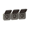 Triple prise de courant anthracite horizontale composable précablée PLEXO LEGRAND 069844L