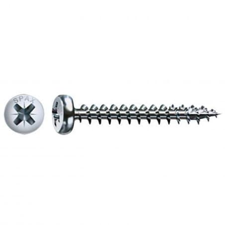 Vis - Ø 4,5 mm - tête cylindrique empreinte Pozidriv - Acier zingué blanc SPAX
