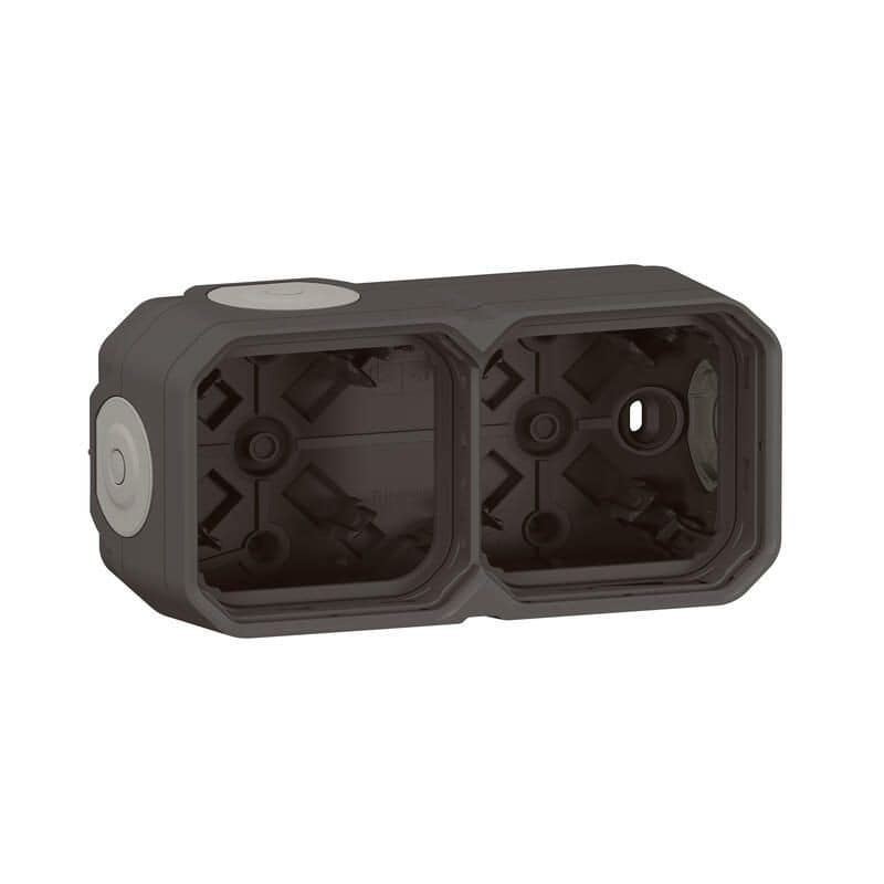 Boitier anthracite saillie 2 poste PLEXO LEGRAND 069602L