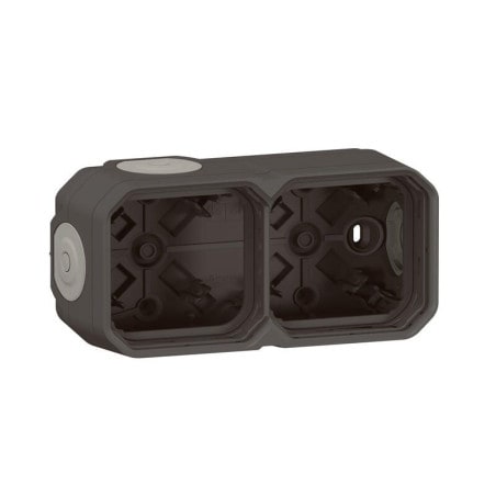 Boitier anthracite saillie 2 poste PLEXO LEGRAND 069602L
