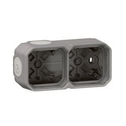 Boitier gris saillie 2 poste PLEXO LEGRAND 069672L