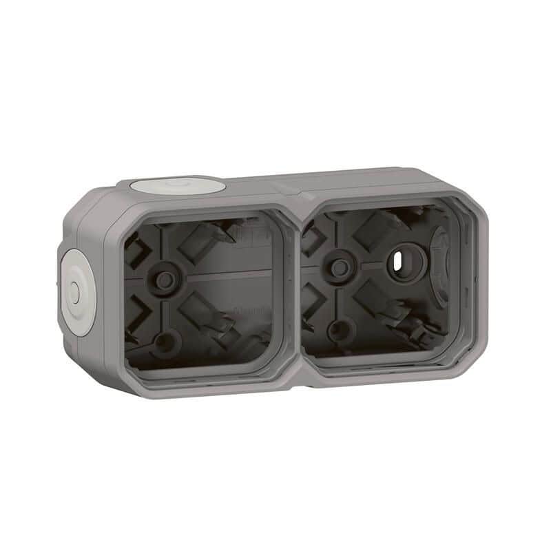 Boitier gris saillie 2 poste PLEXO LEGRAND 069672L