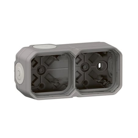 Boitier gris saillie 2 poste PLEXO LEGRAND 069672L