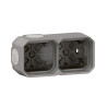 Boitier gris saillie 2 poste PLEXO LEGRAND 069672L