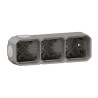 Boitier gris saillie 3 poste PLEXO LEGRAND 069680L
