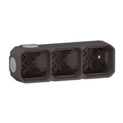 Boitier anthracite saillie 3 poste PLEXO LEGRAND 069603L