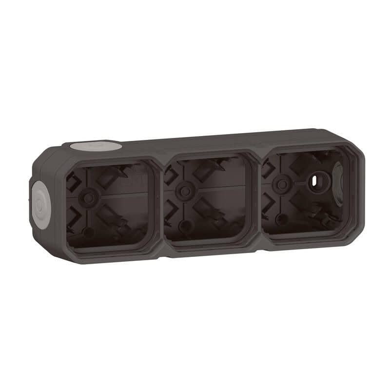 Boitier anthracite saillie 3 poste PLEXO LEGRAND 069603L