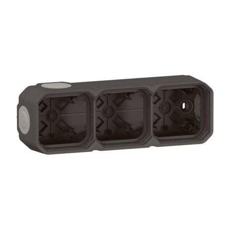 Boitier anthracite saillie 3 poste PLEXO LEGRAND 069603L