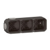 Boitier anthracite saillie 3 poste PLEXO LEGRAND 069603L