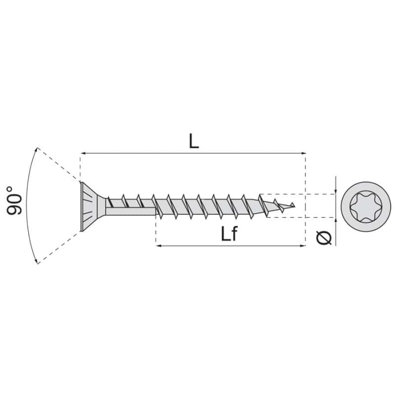 Vis spax® tête fraisée empreinte torx SPAX