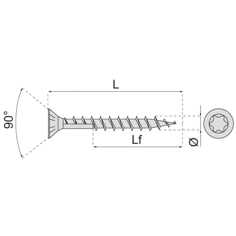 Vis spax® tête fraisée empreinte torx SPAX