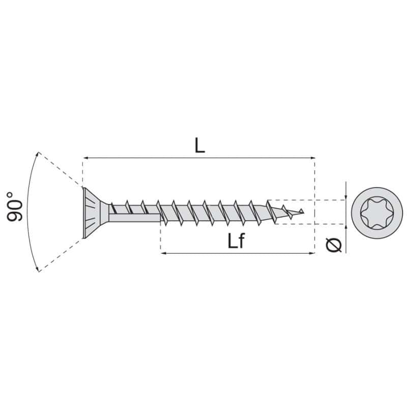 Vis spax® tête fraisée empreinte torx SPAX