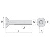 Vis métaux tête fraisée empreinte hexagonale creuse inox A2