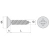 Vis tôle tête fraisée empreinte pozidriv inox A2