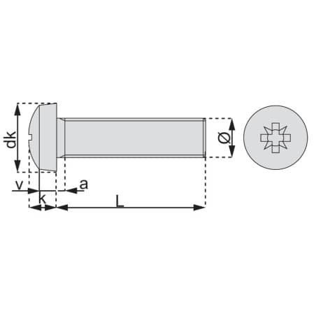 Vis métaux tête cylindrique large empreinte pozidriv
