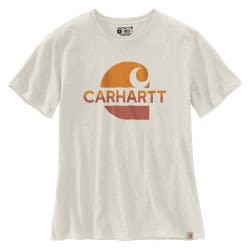 Tee-shirt femme blanc cassé CARHARTT