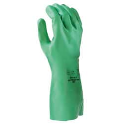 Gant nitrile vert 33 cm biodégradable SHOWA