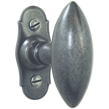 Bouton de crémone olive - platine France - shérardisé patiné - BRIONNE