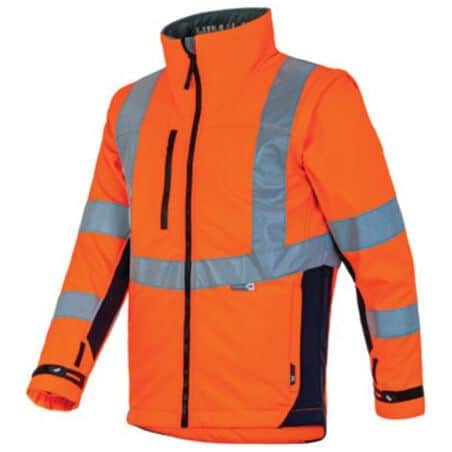 Veste softshell HV Himalaya 2 en 1 orange / marine T2S