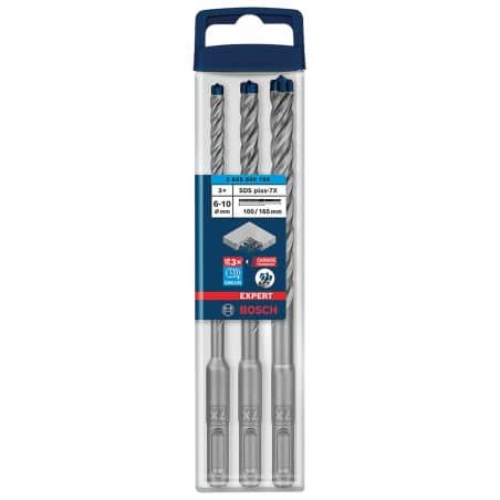Coffret 3 forets béton SDS-PLUS 4 taillants 7X EXPERT BOSCH 2608900196