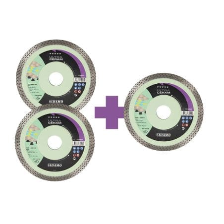 Lot 2 disques diamant ULTRA CERAM + 1 offert 11131523 SIDAMO