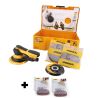 Lot ponceuse excentrique DEROS II - 5 mm + 100 abrasifs ABRANET MIRKA