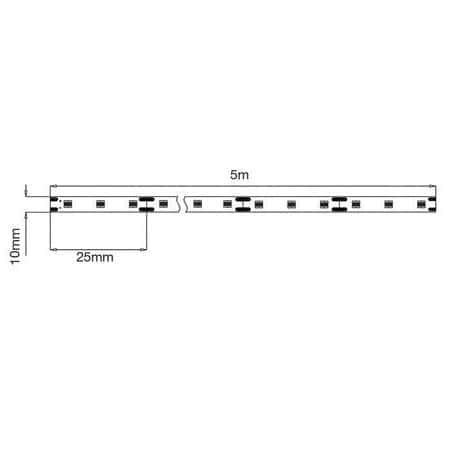 Bande LED flexible adhésive strip reel EDC 12 V 10 mm 120 + 120 LED / mètre 12808490000AGD L ET S