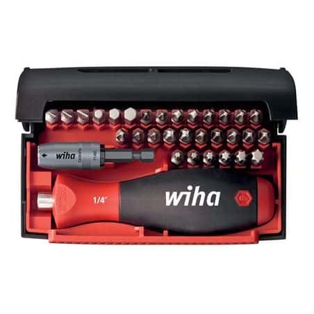 Coffret 30 embouts + manche porte-embout Fente / Phillips / Pozidriv / Torx / 6 pans 34686 WIHA