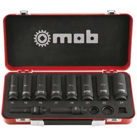Coffret douilles à choc 1/2" longues 10 pièces 9222010501 MOB