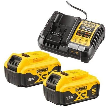 Pack 2 batteries + chargeur 18 V DCB1104P2-QW DEWALT
