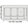 Poubelle de tiroir pour TANDEMBOX avec couvercle Pour meuble de 900 mm 6911GS1 GOLLINUCCI