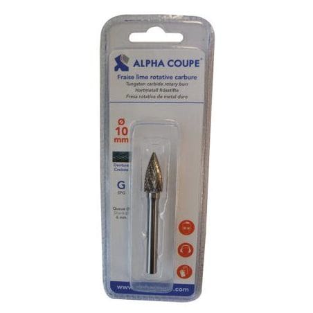 Fraise lime denture croisée pour acier et inox Ogive bout pointu BC86/10.0 ALPHACOUPE
