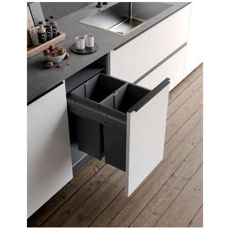 Poubelle suspendue grande capacité EVO Pour meuble de 400 mm 6580EVG440A GOLLINUCCI