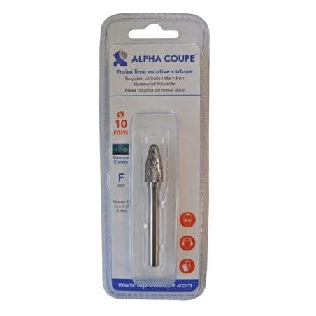 Fraise lime denture croisée pour acier et inox Ogive bout rond BC56/10.0 ALPHACOUPE