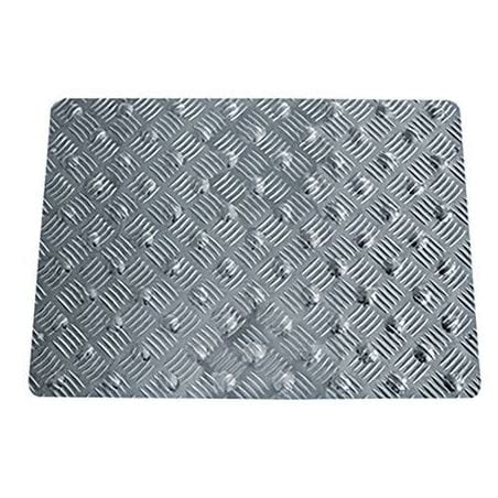Dalle podotactile métal Dalle en aluminium argent damier larmé 630156 WATTELEZ