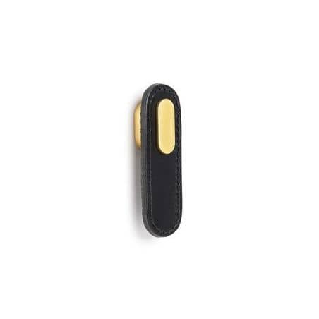 Bouton Oblong 0507 cuir Cuir noir / pastille dorée brossé 0507070P9928 VIEFE