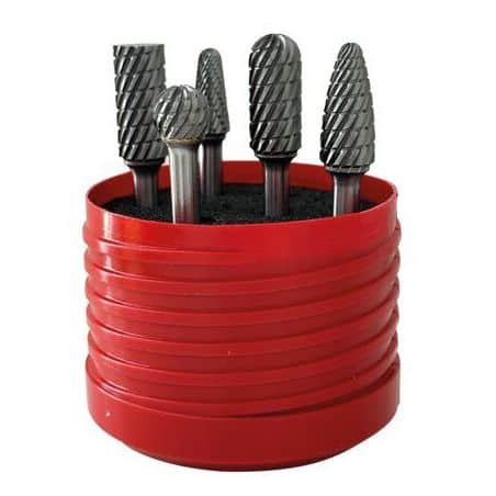 Coffret de 5 fraises rotatives en carbure diamètres 10 mm A50390005620 LUKAS