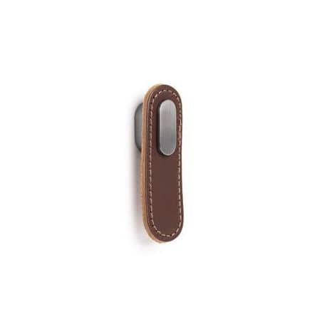 Bouton Oblong 0507 cuir Cuir marron / pastille vieux fer 0507070P3631 VIEFE