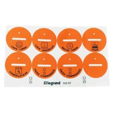 Etiquettes pour identification de circuits spécialisés 050897 LEGRAND