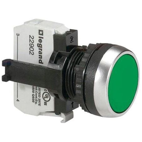 Bouton non lumineux à impulsion affleurant vert OSMOZ 023702 LEGRAND